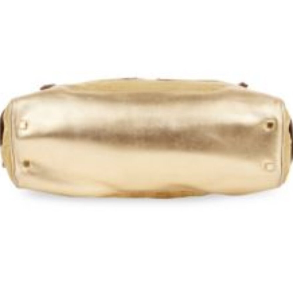 SALE! Vintage Gucci Princy GG Logo Gold Bowler Boston Bag Satchel Canvas Leather - Picture 6 of 16